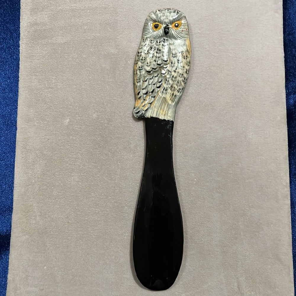 Shoehorn with Hand Painted Owl on the Handle